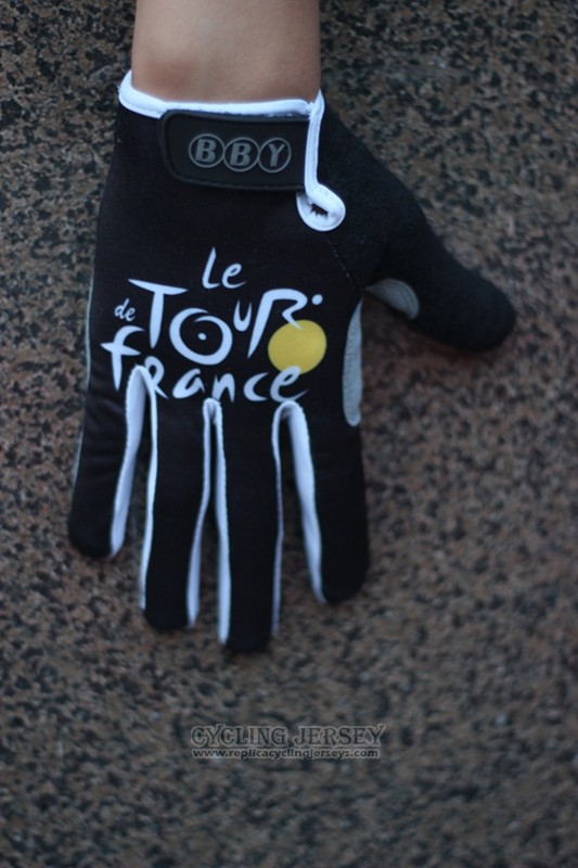 Tour De France Full Finger Gloves Cycling Black